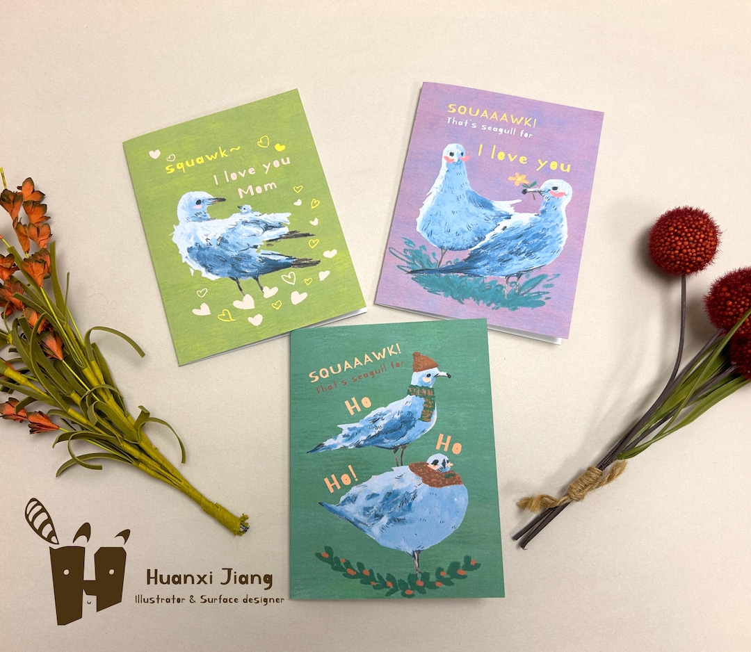 Seagull Cards for All Occasions – Christmas, Lovers & Mom - Etsy