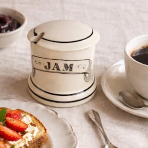 Vintage Ditto British Jam Pot with Lid & Spoon | Cottagecore Kitchen Decor