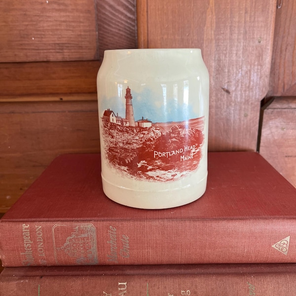 Vintage Portland Head Lighthouse Mug – Maine Coastal Souvenir