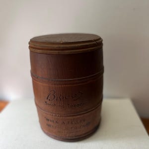 Vintage Briggs Tobacco Humidor Barrel | Rustic Wood Tobaccania