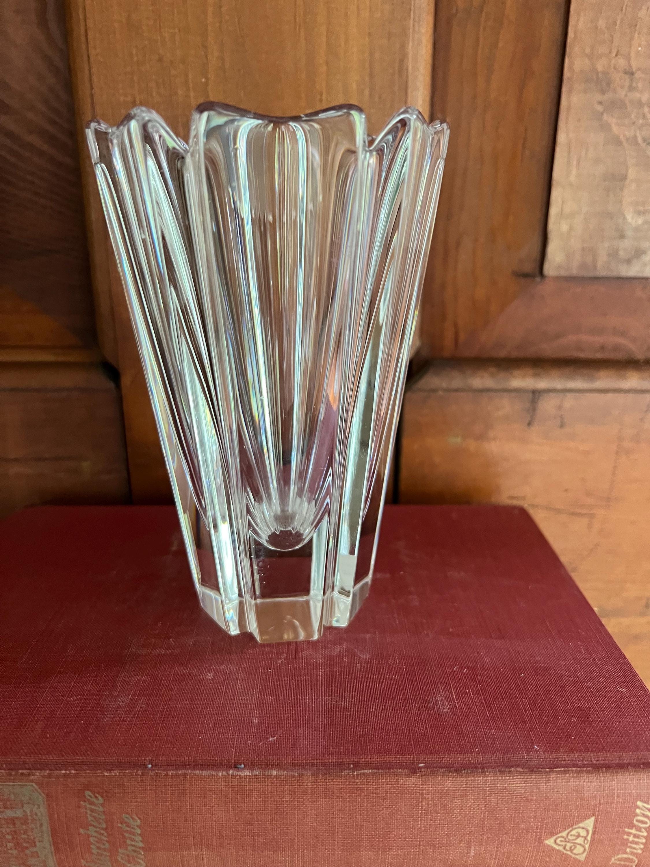 Orrefors Sweden Crystal Vase | Heavy Cut Crystal Art Glass