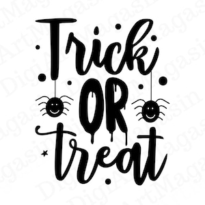Trick or Treat PNG | Cute Halloween Sublimation Design | Sublimation Quote Design for Shirts, Tumblers & Stickers