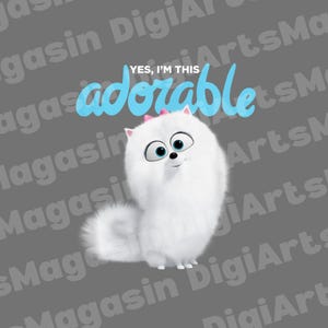 Gidget Yes I’m This Adorable T-shirt PNG Design | Secret Life of Pets 2 PNG Download | Cute Dog Cartoon T-shirt Clipart for Printing