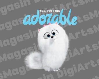 Gidget geheimes Leben der Haustiere PNG | Liebenswerter Hund Cartoon Clipart (digitaler Download)
