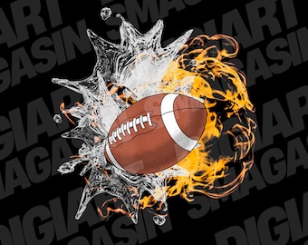 Flammender Fußball PNG | Feuer und Eis Sport Design (Instant Download)