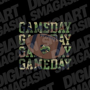 Camouflage Football PNG | Patriotic USA Camo Flag Game Day Digital Design for T-Shirts, Hoodies, Stickers & More