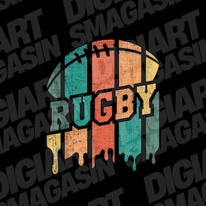 Vintage Retro Rugby Player Design | Perfect Gift for Rugby Fans, Coaches & Players | PNG Instant Download