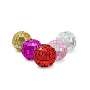 Mini Disco Balls Silver or Pink | Disco Cake Decorations | 3cm Glitter Balls | Retro Party Decor | Cake Toppers | 70s Theme Party image 4