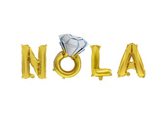 Bannière de ballons NOLA | Décoration pour enterrement de vie de jeune fille à la Nouvelle-Orléans | Bannière pour fête de carnaval | Bannière pour enterrement de vie de jeune fille Mardi Gras | Anniversaire à la Nouvelle-Orléans