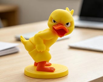 Canard à la bave relevée | Canard rigolo | Décoration de tableau de bord | Accessoires auto imprimés en 3D | Ornements de bureau personnalisés | Cadeaux amusants