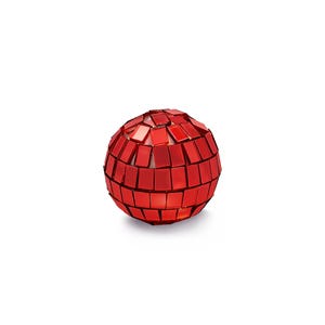 Mini Disco Balls Silver or Pink | Disco Cake Decorations | 3cm Glitter Balls | Retro Party Decor | Cake Toppers | 70s Theme Party Red