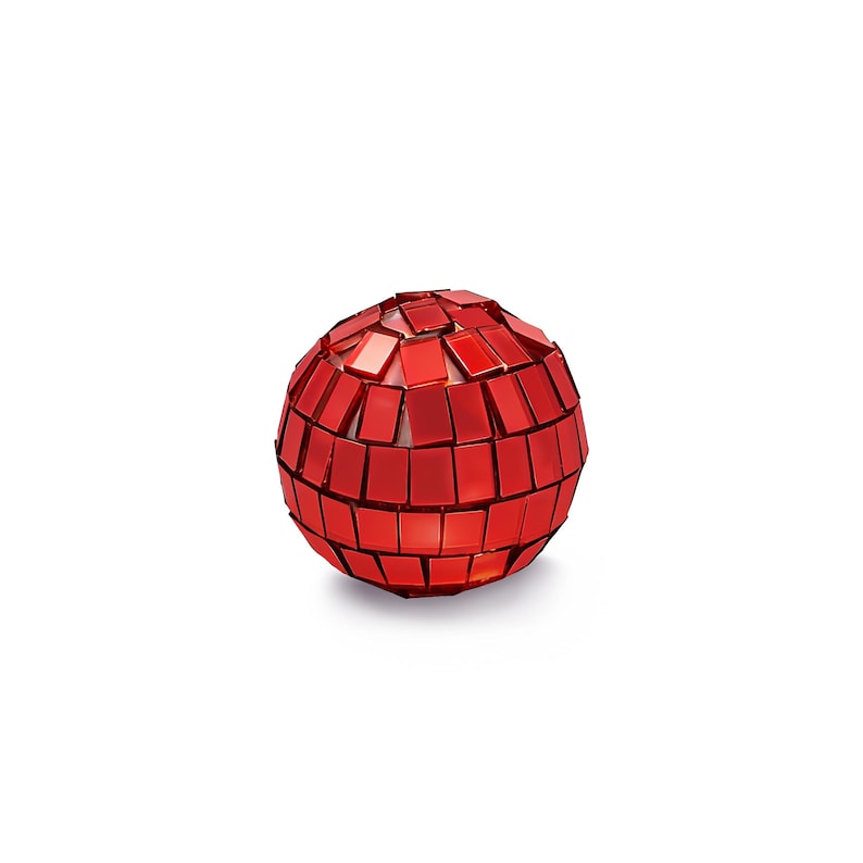 Mini Disco Balls Silver or Pink | Disco Cake Decorations | 3cm Glitter Balls | Retro Party Decor | Cake Toppers | 70s Theme Party Red