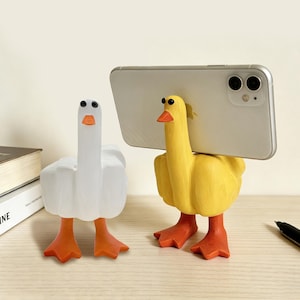 Middle Finger Duck Sculpture, Middle Finger Statues, "Go to hell" Duck, Phone Stands, Fuck you Figurine, The Duck-You, Cheeky Home Decor