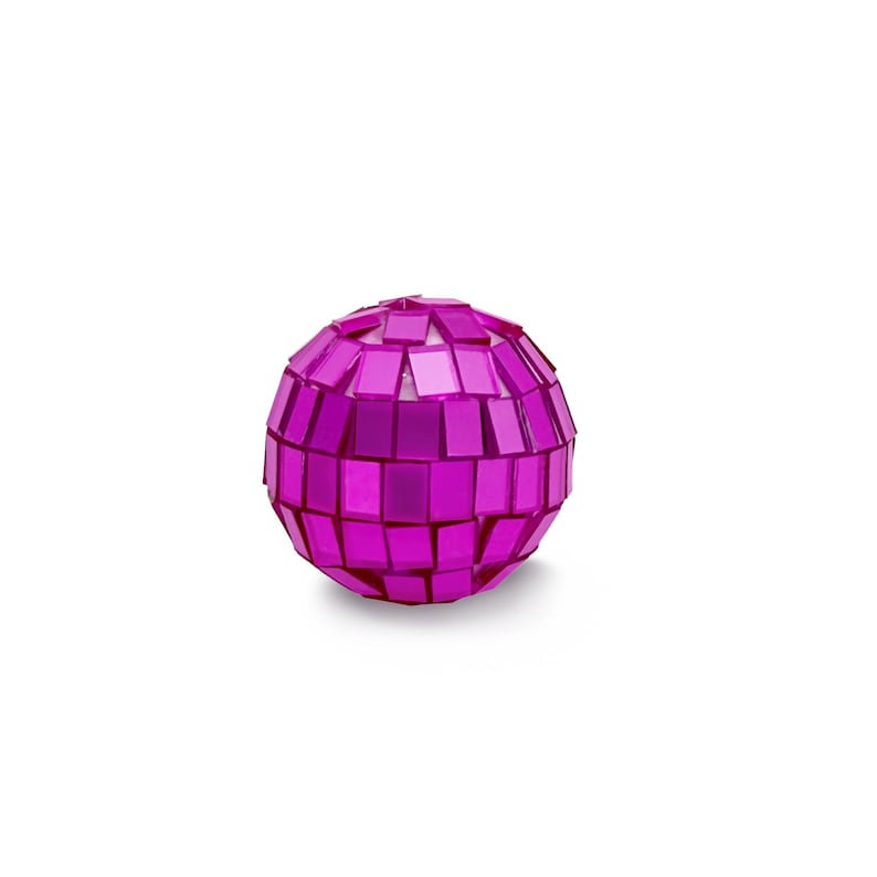 Mini Disco Balls Silver or Pink | Disco Cake Decorations | 3cm Glitter Balls | Retro Party Decor | Cake Toppers | 70s Theme Party Rose Red
