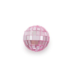 Mini Disco Balls Silver or Pink | Disco Cake Decorations | 3cm Glitter Balls | Retro Party Decor | Cake Toppers | 70s Theme Party Pink