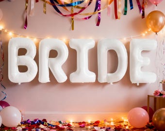 Jumbo ballons blancs BRIDE, décoration de douche nuptiale de 40 pouces