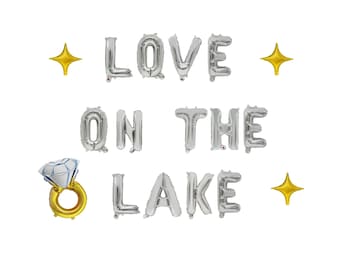 Kit de ballons Love On The Lake | Décoration d'enterrement de vie de jeune fille au bord du lac | Thème de la pêche et de la navigation de plaisance | Articles de fête de voile country | Décoration de quai