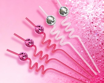 Pailles tourbillonnantes de boule disco, articles d'enterrement de vie de jeune fille