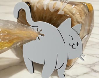 Pince à pain pour fesses de chat amusante : un gadget de cuisine original, un outil de scellage réutilisable, un cadeau idéal pour les amoureux des chats et une adorable pince à croustilles.
