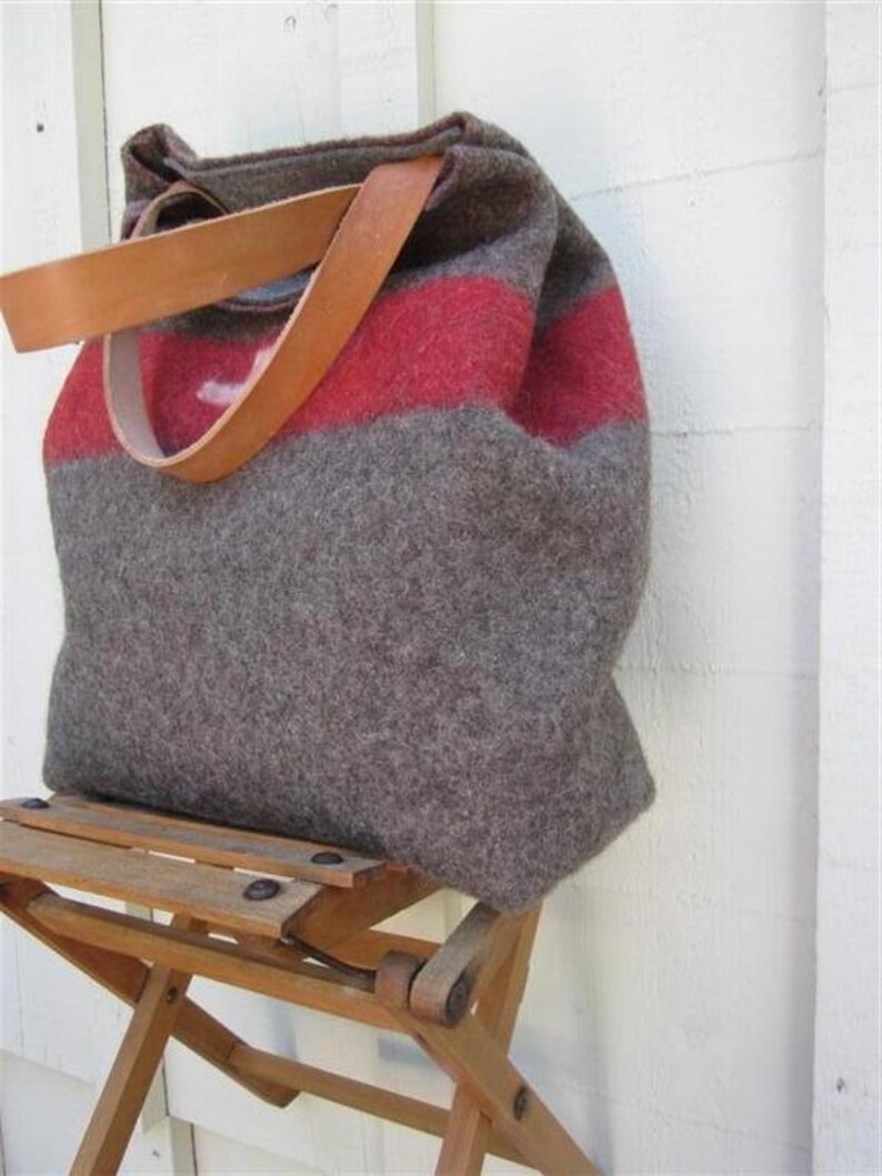 Swiss Army wool blanket Bag.Unique utilitarian carry all Etsy