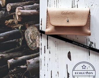 Hand Sewn Leather Wallet: Minimalist Business Card Holder