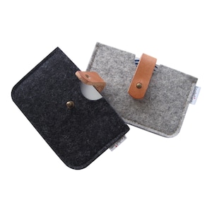 Cartera minimalista de fieltro de lana merino - Tarjetero - Tarjetero - Ecológico - Hecho a mano - Gran regalo para hombres