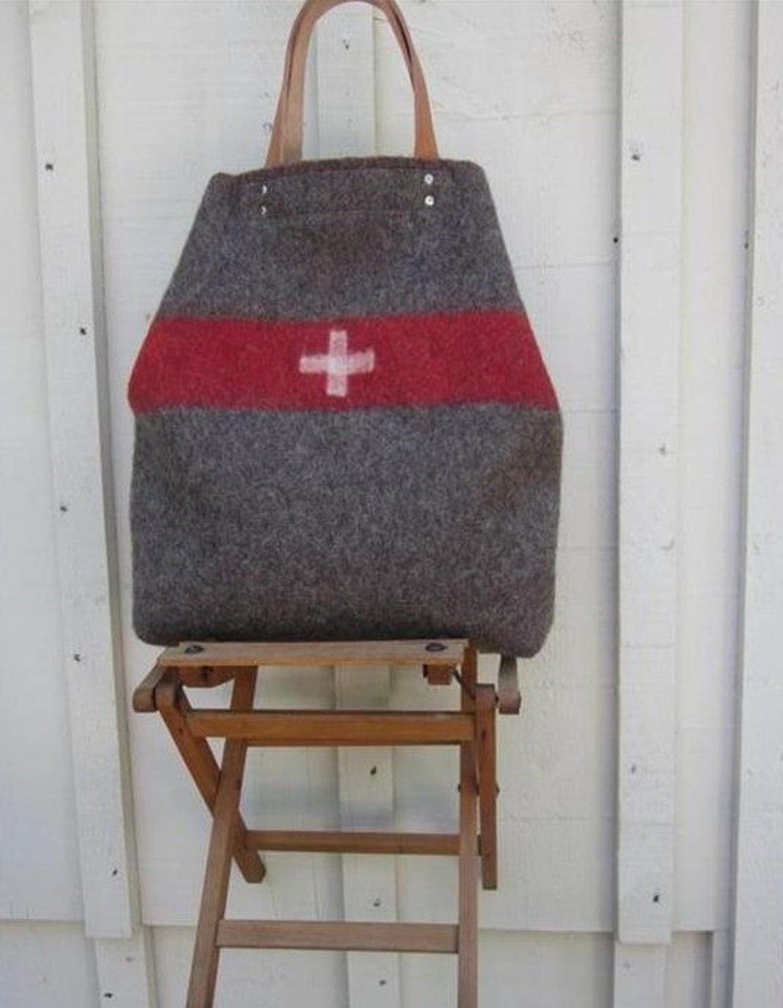 Swiss Army wool blanket Bag.Unique utilitarian carry all Etsy