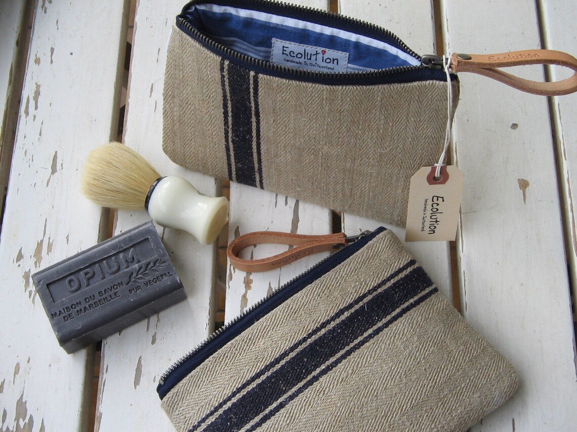 French Linen Toiletry Bag Handmade From Antique French Etsy
