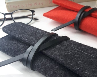 Deluxe Merino Wool Felt Glasses Case- Reading Glasses,Sunglasses. Soft, durable, Ökotex - Unique Letterbox Gift