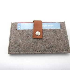 Minimalist Wool felt Wallet Credit Card Case Business Card Holder gray eco friendly great gift for Men industrial image 2