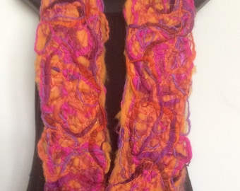 BRIGHT WOOL SCARF,  Textile scarf, chunky winter scarf, original scarf