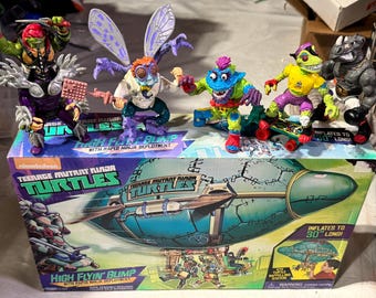 Figuras vintage BLIMP de las Tortugas Ninja Adolescentes Mutantes TMNT: Baxter Stockman, Shredder, Rafael