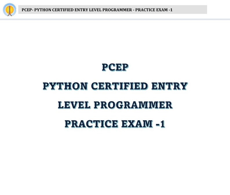 Pu&ograve; includere: PCEP - Python Certified Entry Level Programmer - Esame di pratica - 1. Questo &egrave; un esame di pratica per la certificazione PCEP.