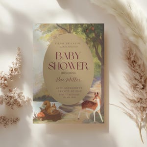 Enchanted Forest Baby Shower Invitation: Woodland Fairy Tale (Digital) BB12