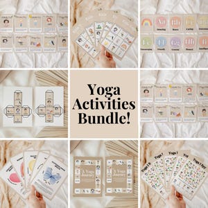 Yoga Spiele Bundle | Aquarell-Aktivitäten und Poster | ruhige Karteikarten | Denkpausen | SEL| Atemtechniken | Kinder Drucke
