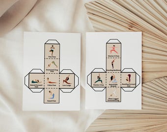 Juego de dados de yoga / Actividades divertidas de movimiento / 24 posturas / Descansos para el cerebro / Lección de aprendizaje socioemocional / Movimiento consciente / Actividad infantil bohemia / Encuentro matutino