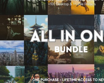 All in one Lightroom Presets Bundle  - Mobile and Desktop Compatible - Mega Lightroom Preset Bundle for Instagram - Photo Editing