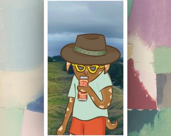 Pegatina de Alex, el pastor australiano / Arte canino adorable y original