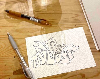 Postal Nothing Toulouse - Dibujo a mano de Bret Kavanaugh