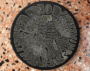 Everything Starts with a Conversation | Hand Lettered Positive Affirmations Ceramic Coaster | Motivational Typography