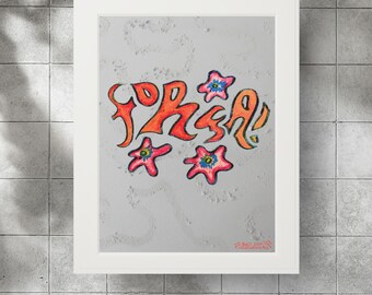 Força! Portuguese Motivational Art Print | Hand Lettered Typography Wall Decor
