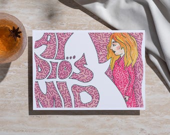 Postal Ay Dios Mio 6" x 4" / Postal de Bellas Artes