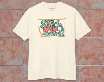 Fresh French Cherries T-Shirt | Vintage Illustration Retro Fruit Graphic Tee