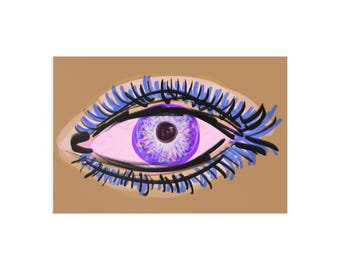 Postal del Ojo que todo lo ve / Diseño artístico de ojos, ilustración surrealista de iris de Bret Kavanaugh