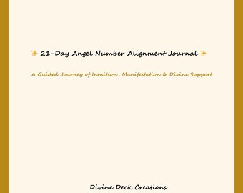Engel Zahl Journal Printable | 21-Tage Manifestation Journal PDF | Arbeitsbuch für spirituelles Wachstum | Selbstreflexion Buch | Digitaler Download