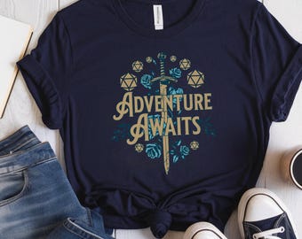 Dungeons and Dragons Unisex Tee, RPG Shirt, Gamer Graphic Top, Fantasy Theme Clothes, RPG Player Gift, DnD T-shirt, D&D Themed Apparel