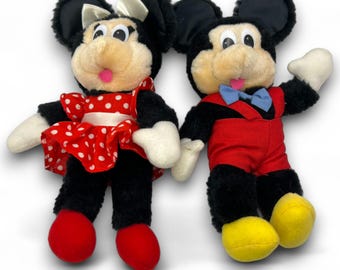 Vintage Mickey & Minnie Mouse Plush Dolls Walt Disney Collectibles idea gift