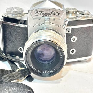 Cámara de película vintage Exakta VX IIa de 35 mm con objetivo Biotar de 58 mm f/2, cámara réflex clásica alemana, regalo raro para coleccionistas de fotografía retro. imagen 4