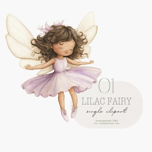 Clipart de Fadas em Aquarela com Rosa e Lilás Fadas Bonitas e Caprichosas PNG para Artesanato e Convites, Clipart Único