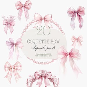 Kokette Schleife Aquarell Clipart, rosa Schleife Grafiken, weiche Mädchen Ära Ästhetik, süße Schleife Bänder digitaler Download